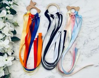 Sensory Ribbon | Baby Sensory Toys | Montessori Hand Kite | Animal Sensory Ribbon | Rabbit Sensory Ribbon | Montessori Sensory Play