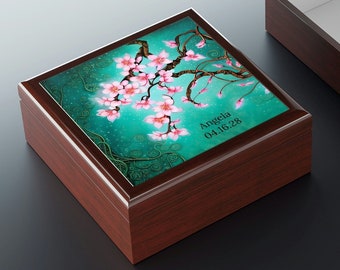 Vintage Black Lacquered Hand-painted Wood Japanese Musical Vintage Black Lacquered Hand-painted Wood Japanese Musical