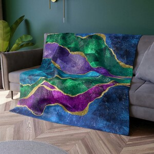 Peacock Blue Blanket Etsy