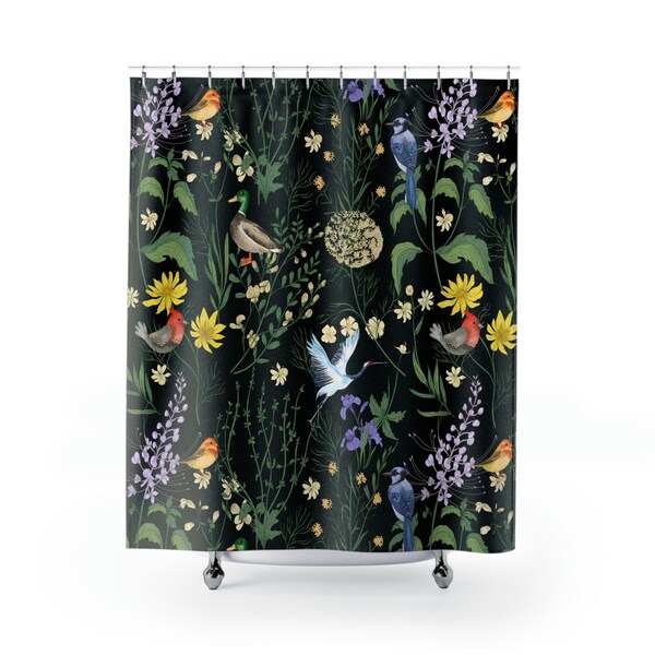 Bird Shower Curtain Etsy