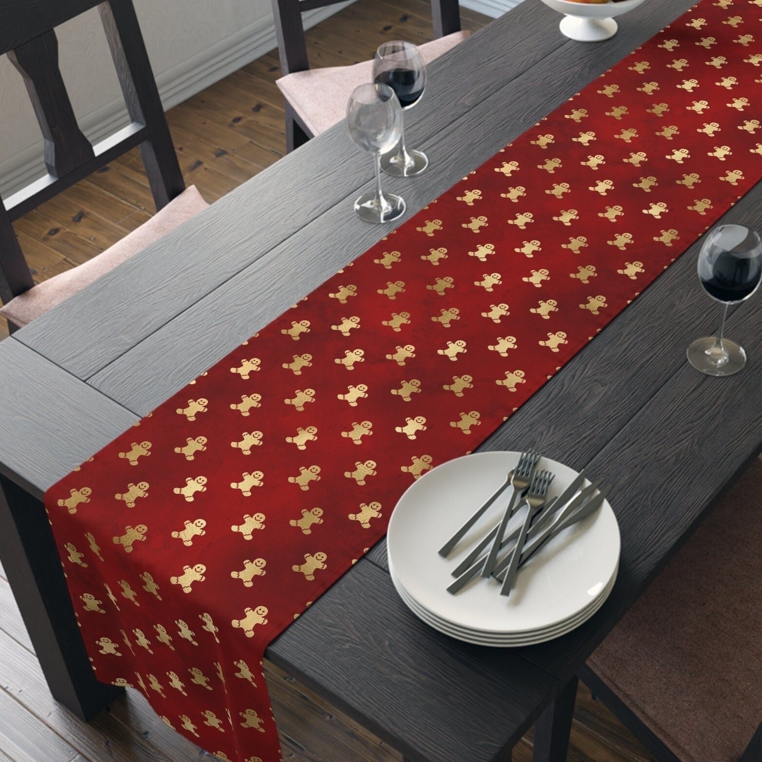 Red and 2024 silver table runner