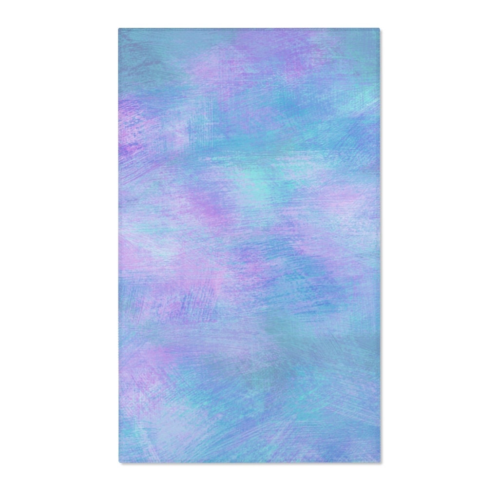 Blue Purple Watercolor Area Rug Ombre Purple Blue Spring Rug Etsy