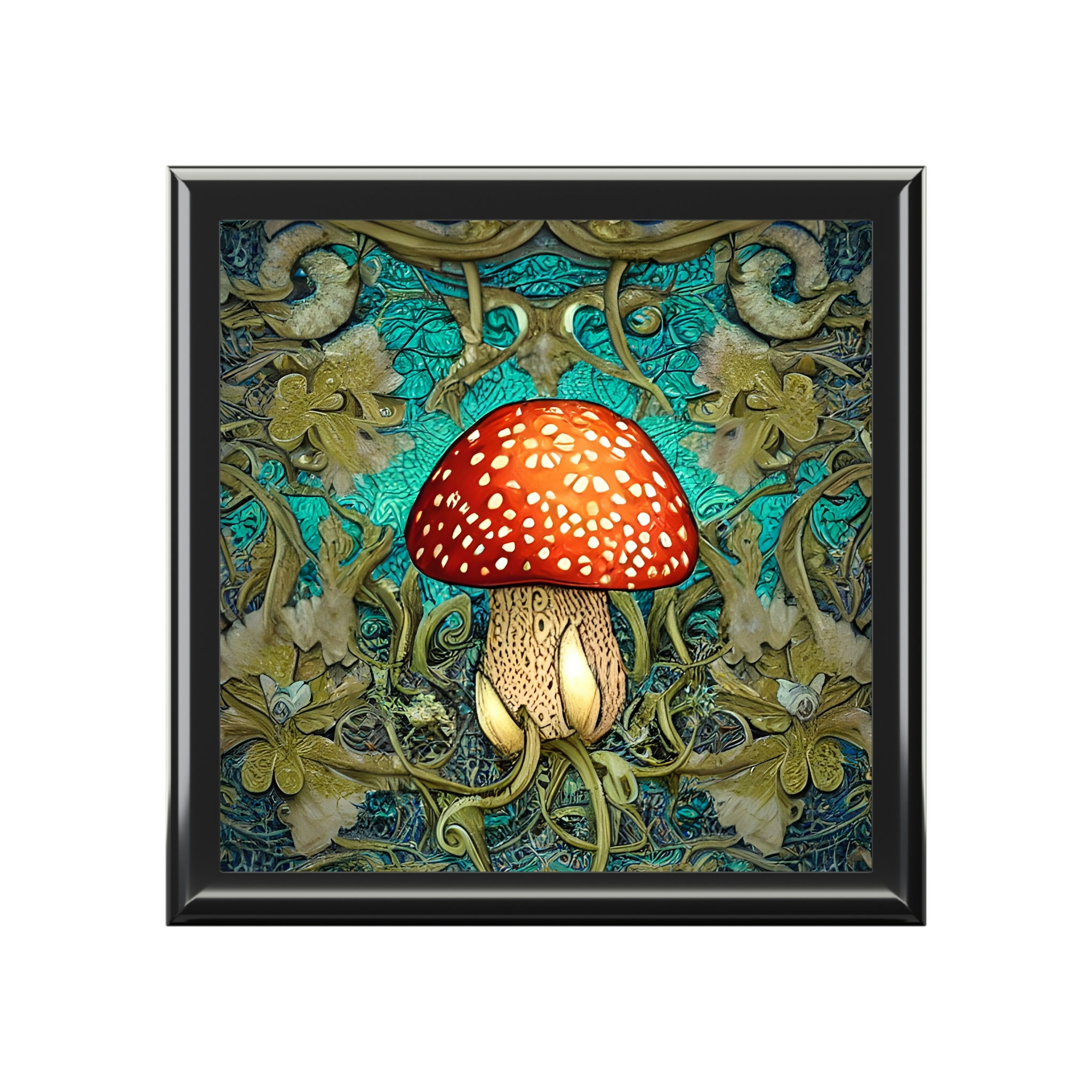 Mushroom Jewelry Box Wooden - Dark Forest Cottagecore Trinket Box