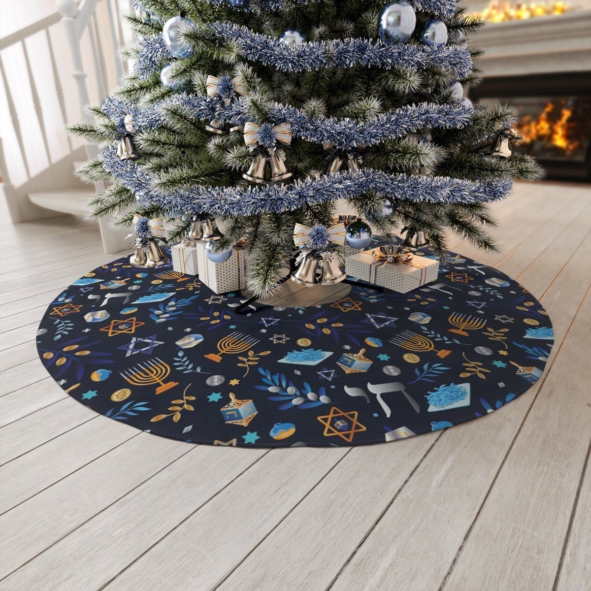 Hanukkah Tree Skirt Hanukkah Christmas Decorations Hanukkah 