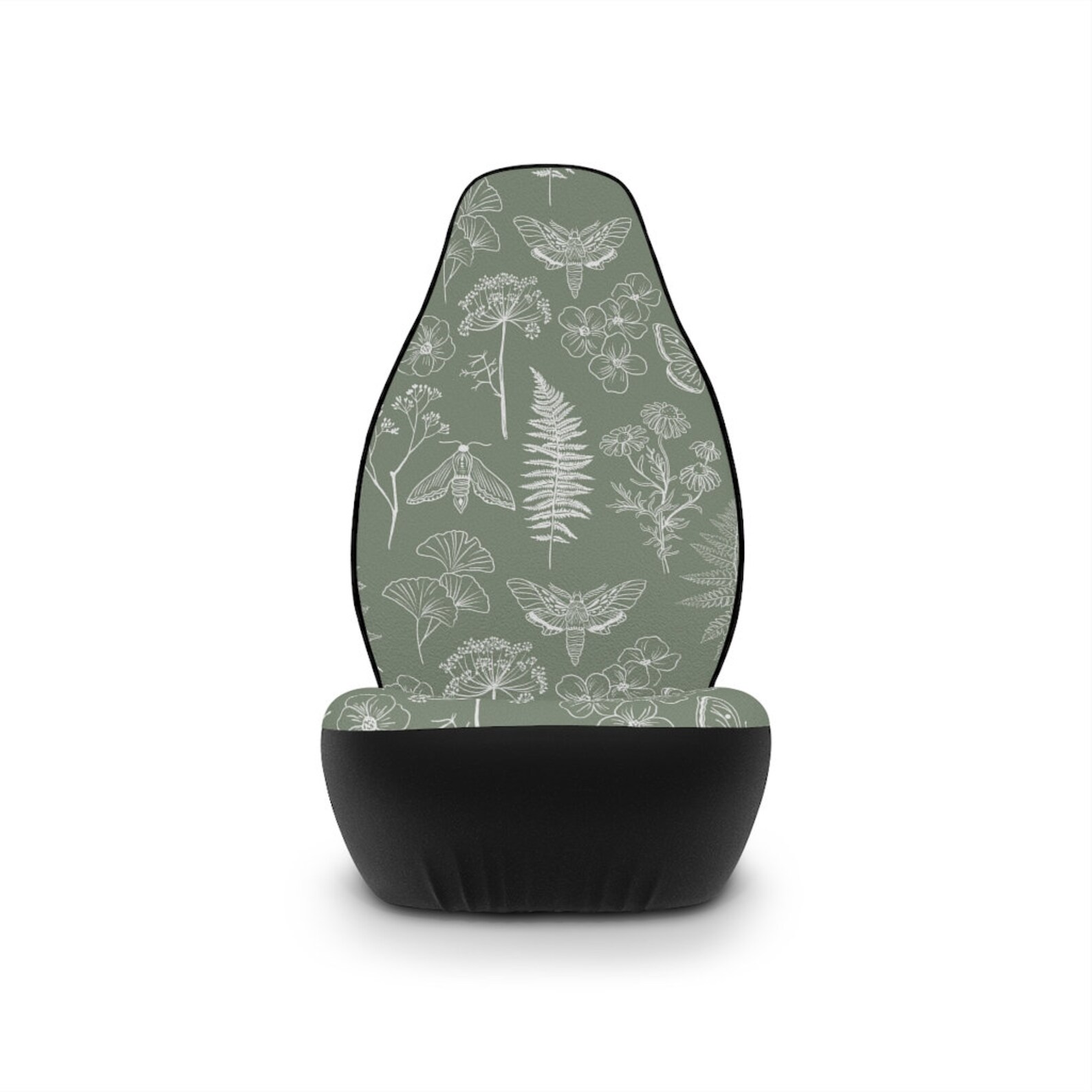 Sage Green Car Seat Covers Boho Moth Car Accessories, Forest Car Seat