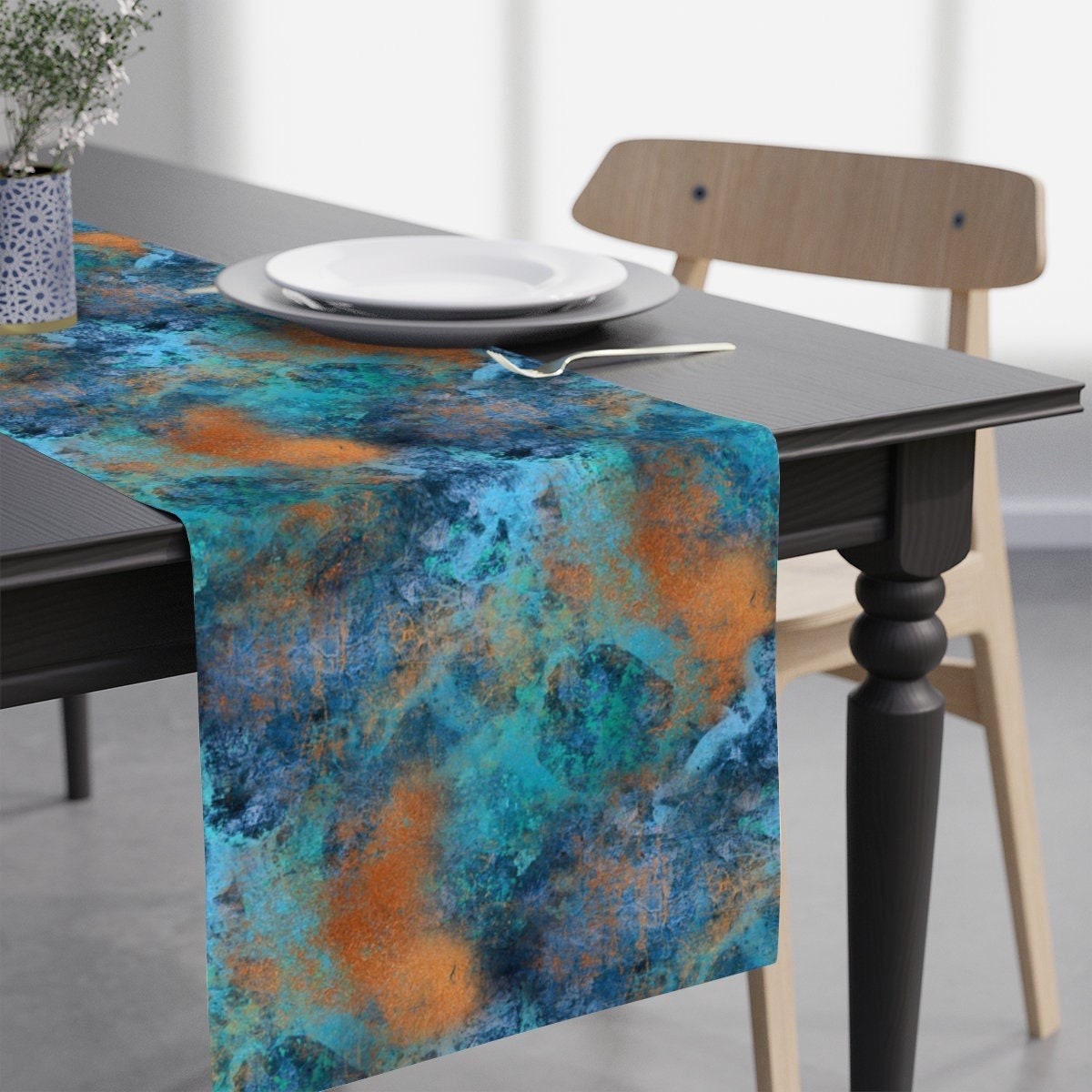 Chemin de table turquoise Spider