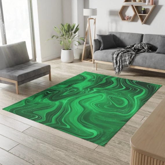 Alfombra de área verde Alfombra de geoda de mármol abstracto, alfombra de  área verde esmeralda, alfombra única, decoración de sala de estar verde -   México