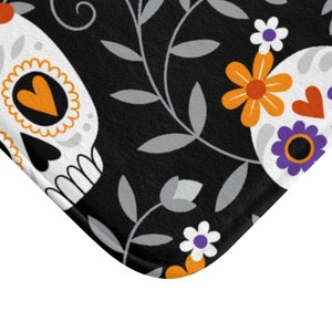 Tropical Floral Skull Door Mat