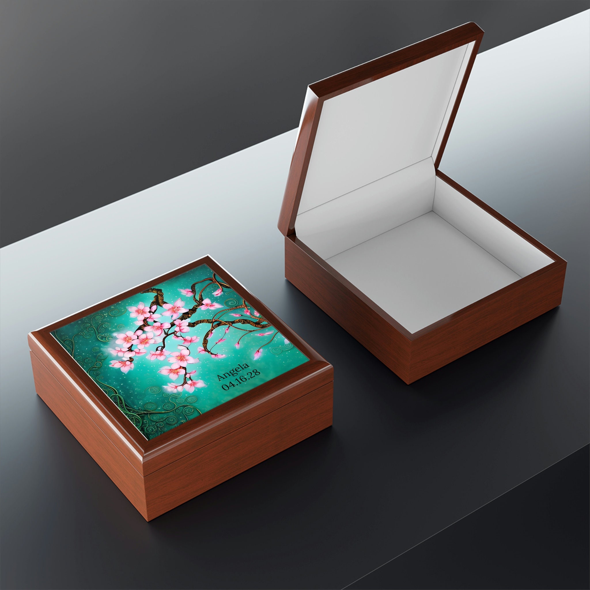 Cherry Blossom Memory Box Large - Custom Japanese Cherry Blossom