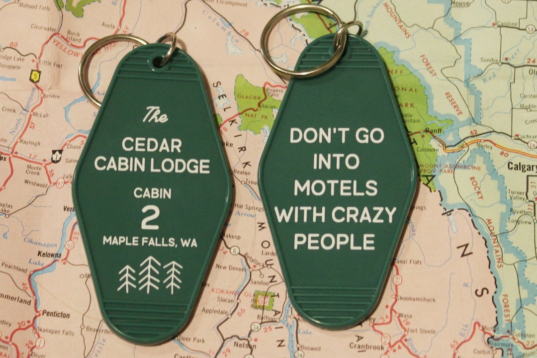 Funny Motel Keychain 2 Don't Go Into Motels With Crazy People Etsy