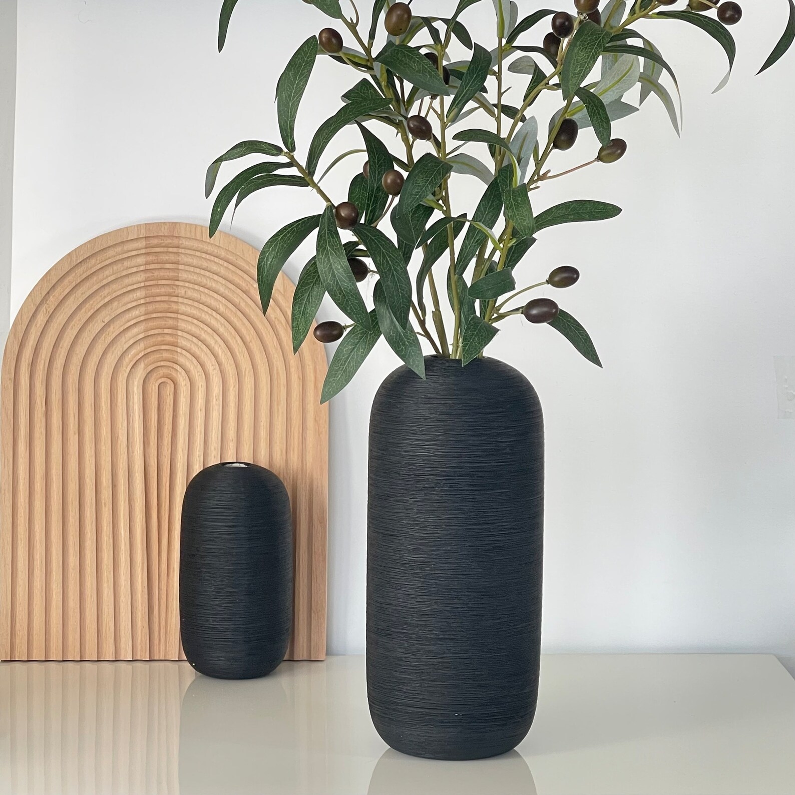 Ripple Ceramic Cylinder Vase Modern Ceramic Vase Aesthetic Etsy