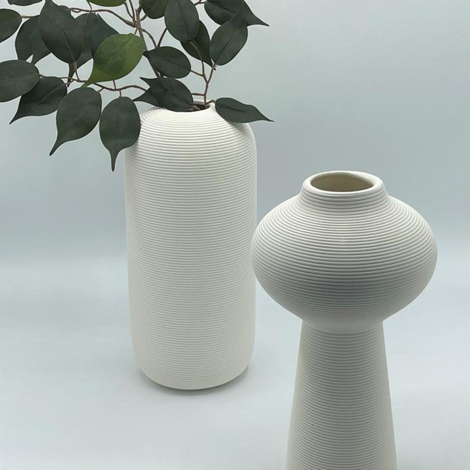 Ripple Ceramic Cylinder Vase Modern Handmade Ceramic Vase Etsy