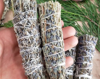 Mugwort & Lavender Smudge Sustainably Wildcraft Harvested in Oregon, Smudge Stick, Smudging Wand
