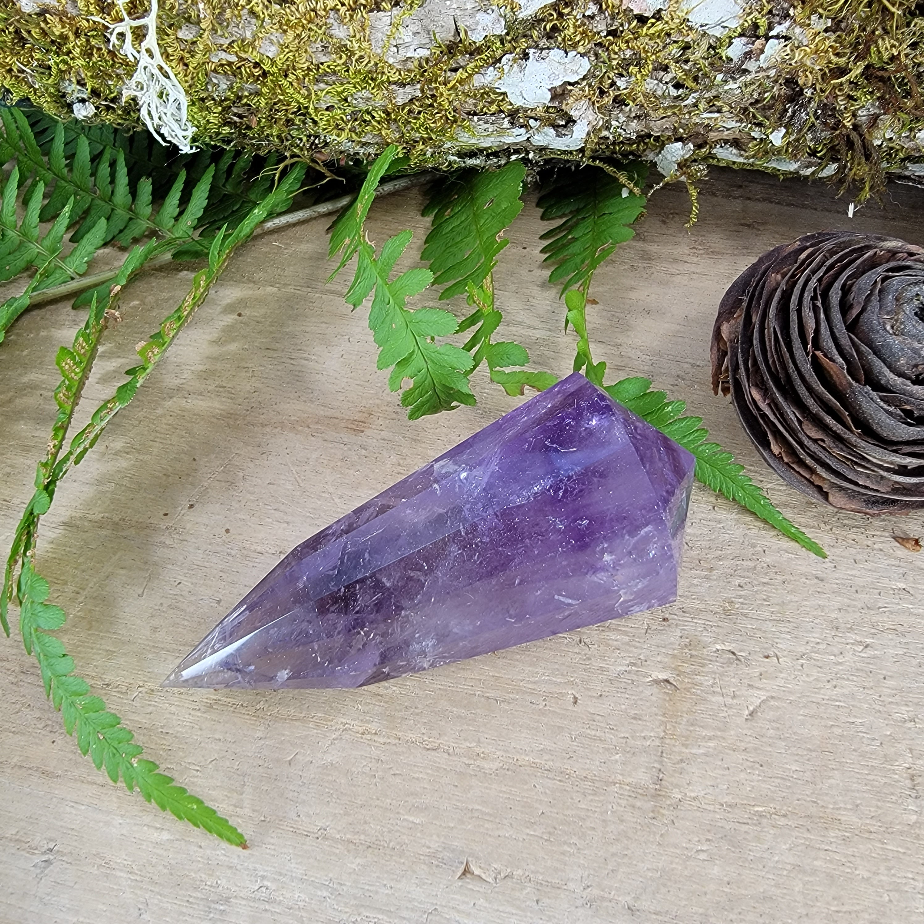 Amethyst Vogel, Faceted Polished Wand From Brazil, Large Purple