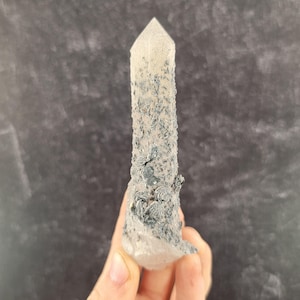 Quartz with Hematite Roses from Huanggang Mines, Inner Mongolia, China, Quartz Point, Specularite Hematite, Rare Chinese Mineral Specimen