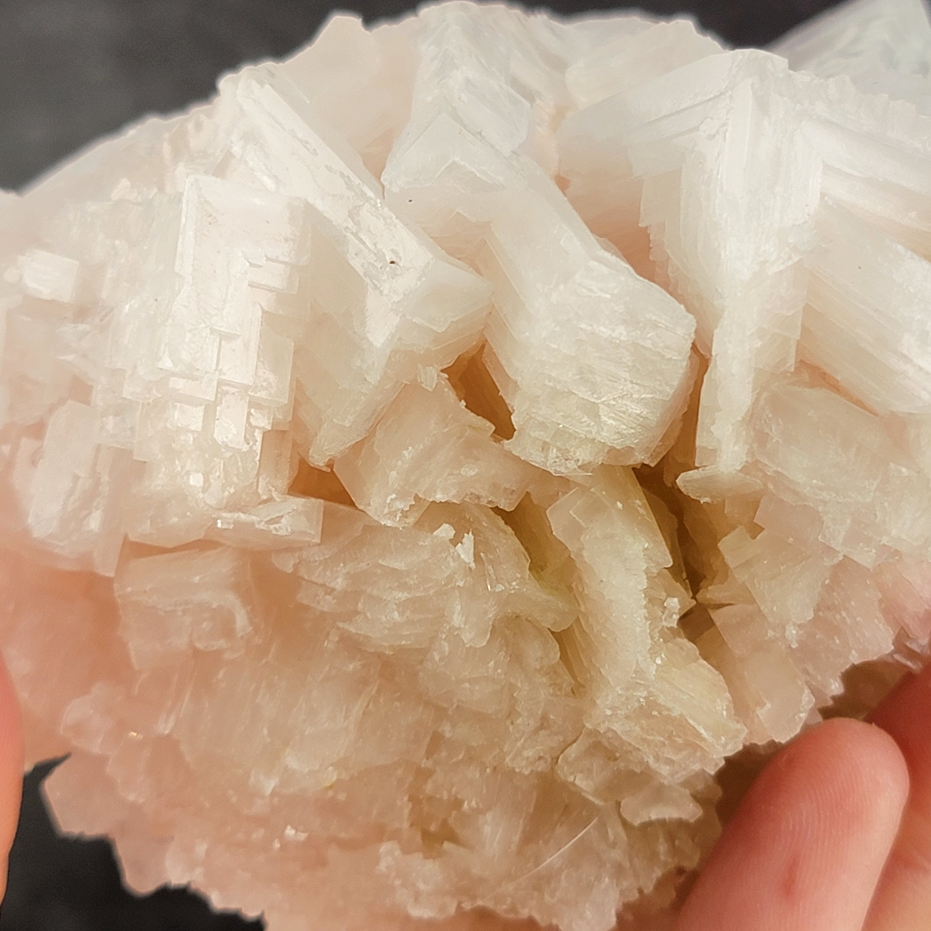 カリフォルニア州トロナのサールズ湖産の淡いピンクの岩塩クラスター