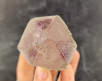 Punta di ametista fumosa fantasma dal Brasile, nuova scoperta, crescita elestiale, autoportante