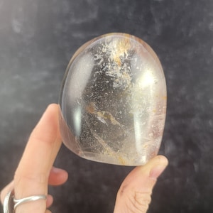 Flashy Light Smoky Quartz Freeform from Madagascar, Polished Self Standing Display