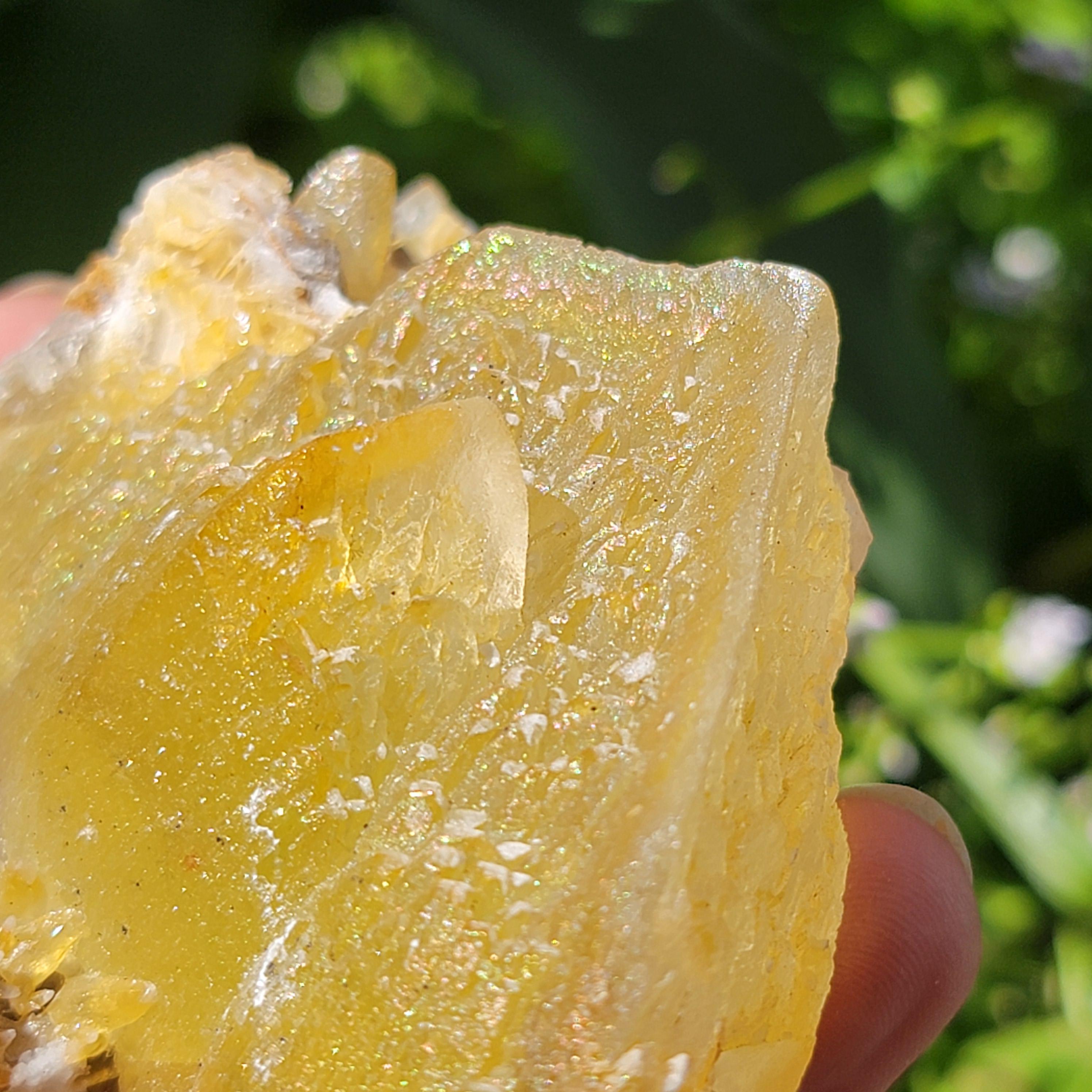 Iridescent Calcite With Fluorite From Pakistan, Naturally Iridescent ...