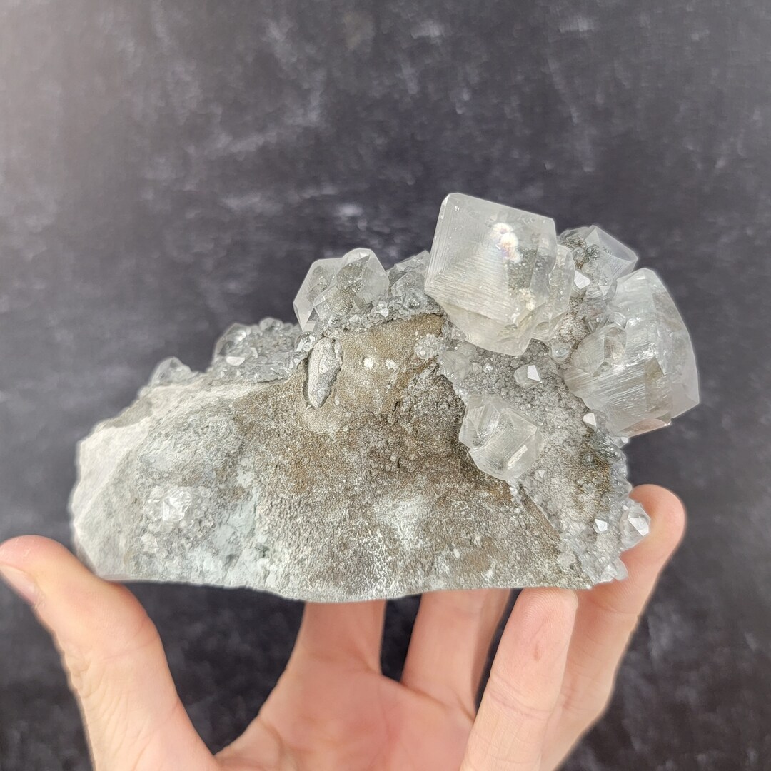 Calcite and Marcasite Cluster on Matrix From the Linwood Mine, Iowa ...