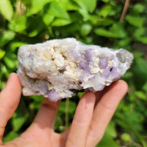 Purple Fluorite with Quartz, Calcite, + Pyrite from Peru, Cuboctahedral Fluorite, UV Reactive Mixed Mineral Specimen