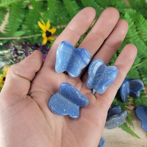 Mini Blue Aventurine Carved Butterfly, Polished Butterflies from Brazil