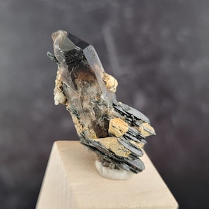 Smoky Quartz + Aegirine Cluster with Feldspar from Malawi, South Africa, Mixed Mineral African Specimen