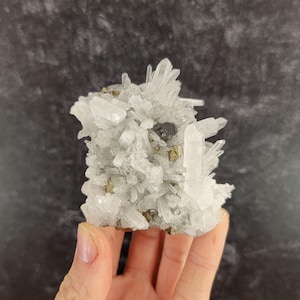Quartz, Pyrite + Sphalerite from Huaron Mine, Peru, Natural Fool&#39;s Gold and Needle Quartz Specimen