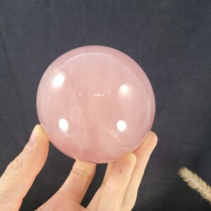 Rose Quartz Sphere from Madagascar, Polished Pink Crystal Ball, Crystal Home Decor Display