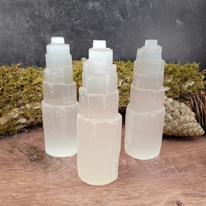 Medium Selenite Castle, Natural Rough White Charging, Gypsum, Cleansing, Energy Work, Crystal Home Decor, 6" Self Standing Display