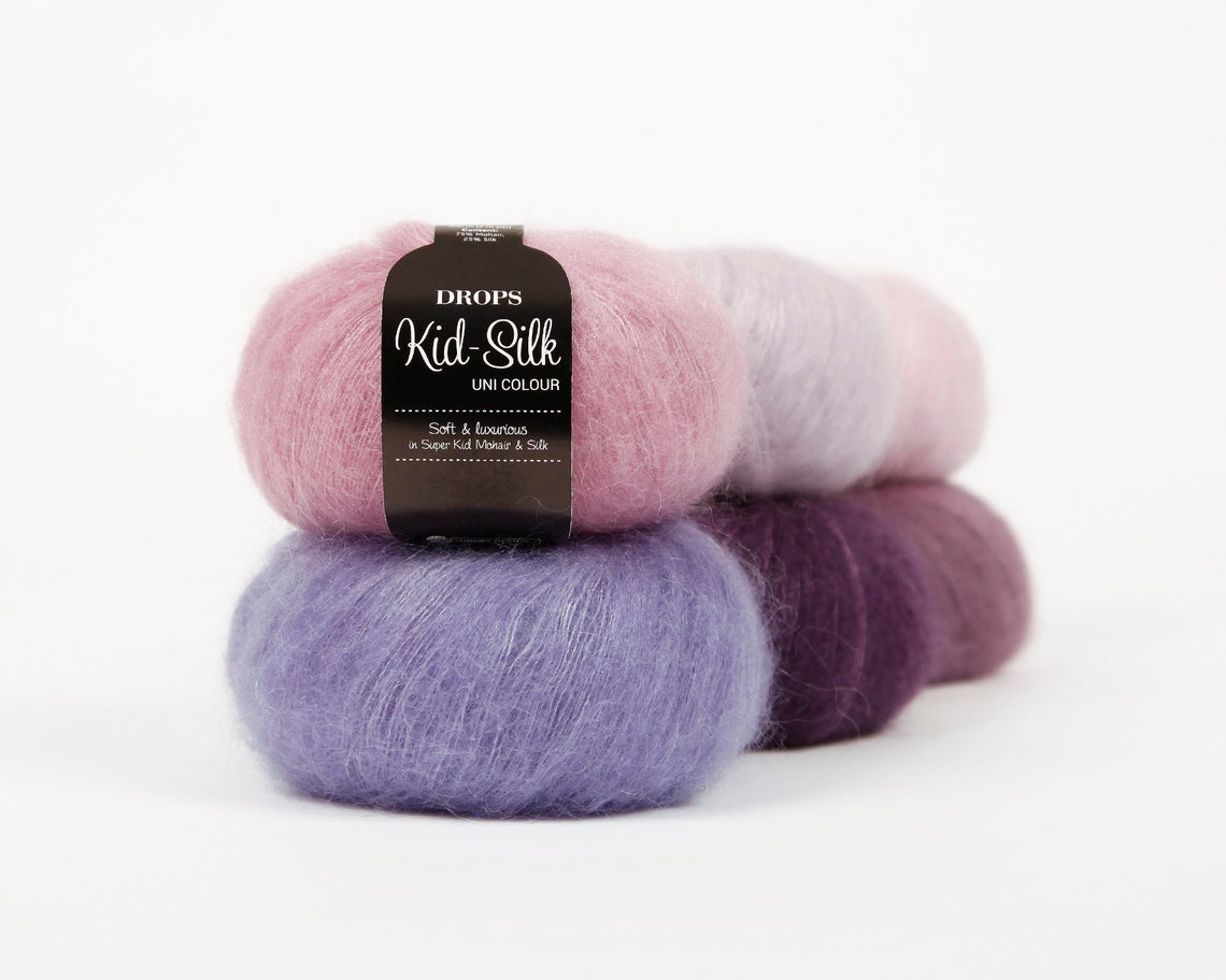DROPS KID SILK Mohair Silk Yarn Mohair Yarn Kid Mohair Etsy