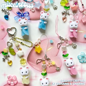 calico critter keychains & charms | phone charms | calico critters | keychains | cute charms | bag charms | aesthetic | trinkets | bag charm