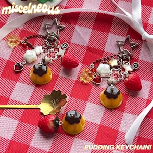 pudding keychain | kawaii | trinkets | gashapon | aesthetic | charms | collectibles | beaded keychain | bag charms | cute accessories