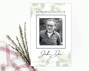 Funeral Program Template | Obituary Program Template | Celebration of Life | Memorial Program | Order of Service