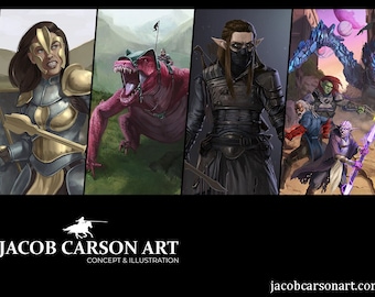 Dungeons and Dragons D&D Custom Commissions DnD Portrait Art Pathfinder TTRPG Character Art Fantasy Art Custom Character RPG art Nerd Gift