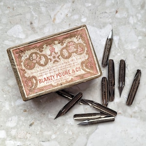Blanzy Poure & Cie No. 180 Plume de L&#39;Universite Pen Penna a punta calligrafica con pennino vintage
