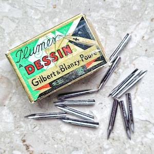 Gilbert & Blanzy Poure Plume Atome n° 423 Stylo pointu calligraphie plume vintage