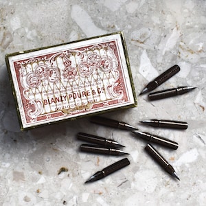 Gilbert & Blanzy-Poure N. 160, penna a punta calligrafica Plume Tremplin con pennino vintage