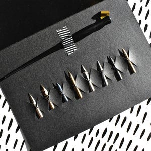 Kalligrafie vintage penpunt sampler | Puntige penpuntset | Kalligrafiecadeauset | Vintage penpuntset met dippen