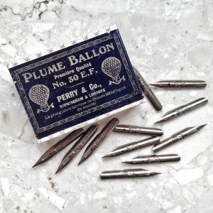 Perry & Co Plume Ballon No. 30 EF Vintage puntige kalligrafiepen
