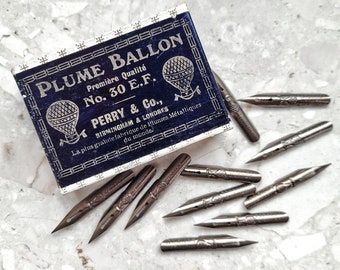 Stylo plume vintage Perry & Co Plume Ballon n° 30 EF pour calligraphie, plume et calligraphie