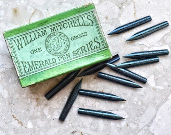 William Mitchell's Emerald Pen Serie E10 Vintage penpunt Kalligrafie Puntige Pen