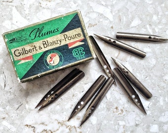 Gilbert & Blanzy - Poure No. 206 Pluma puntiaguda de caligrafía con punta vintage