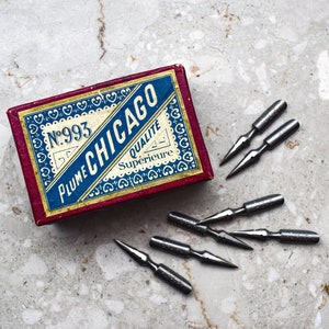 Blanzy-Poure & Cie No. 993 Plume Chicago Vintage Nib Caligrafia Caneta Pontuda
