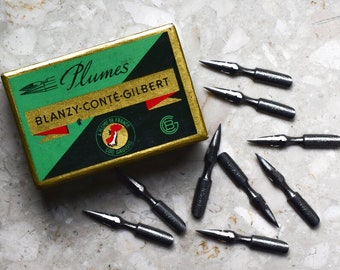 Gilbert & Blanzy Poure No. 730 EF Plume Princesse Pluma puntiaguda de caligrafía de punta vintage