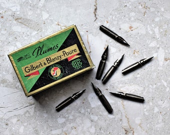 Stylo pointu calligraphie plume vintage Gilbert & Blanzy Poure PLUME DES ECOLES n° 170