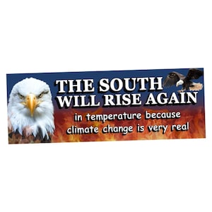 Funny Vinyl Bumper Sticker - Climate Change, Southern Pride, Weatherproof, Sarcastic Sticker, Weird Sticker, Adult Sticker, Car Sticker