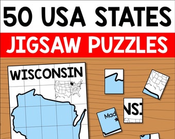 States Puzzles Printable - Etsy