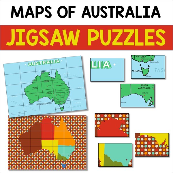Australia Map Jigsaw Etsy