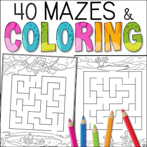 子供向け迷路と塗り絵、印刷可能なアクティビティブック、ホームスクール学習、幼稚園ダウンロード、楽しい教育パズル、楽しいドライブ旅行